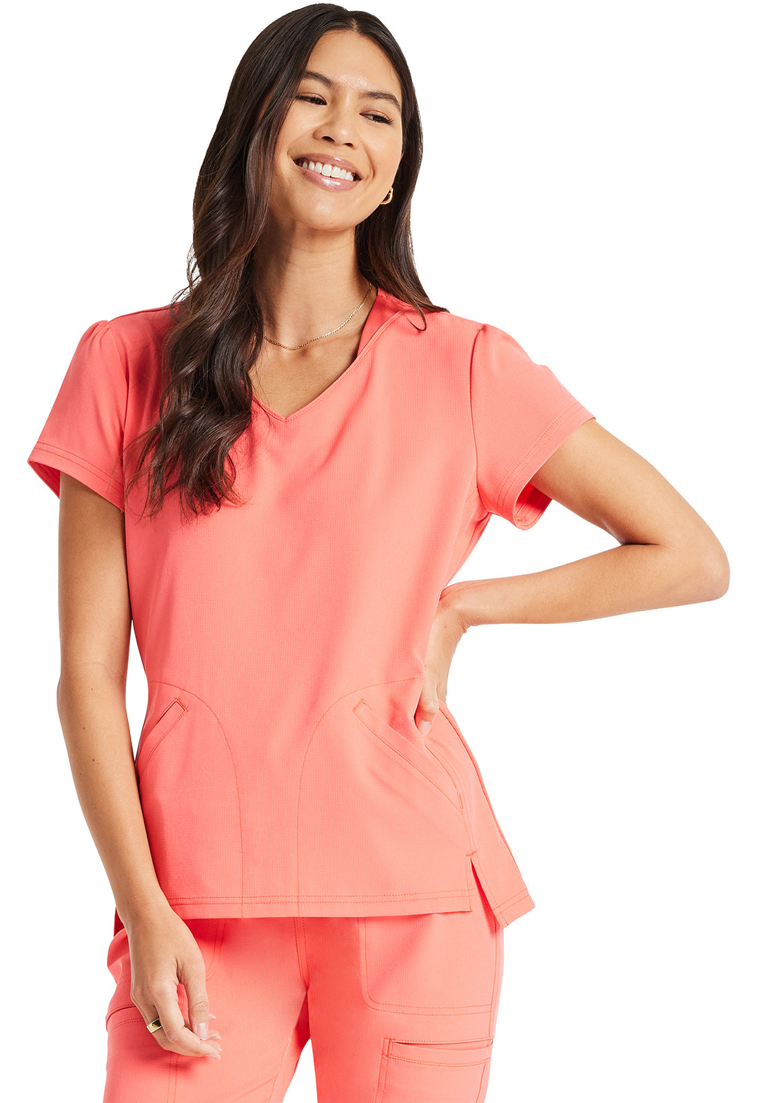 HeartSoul Break on Through HS647 V-Neck Top Go Guava