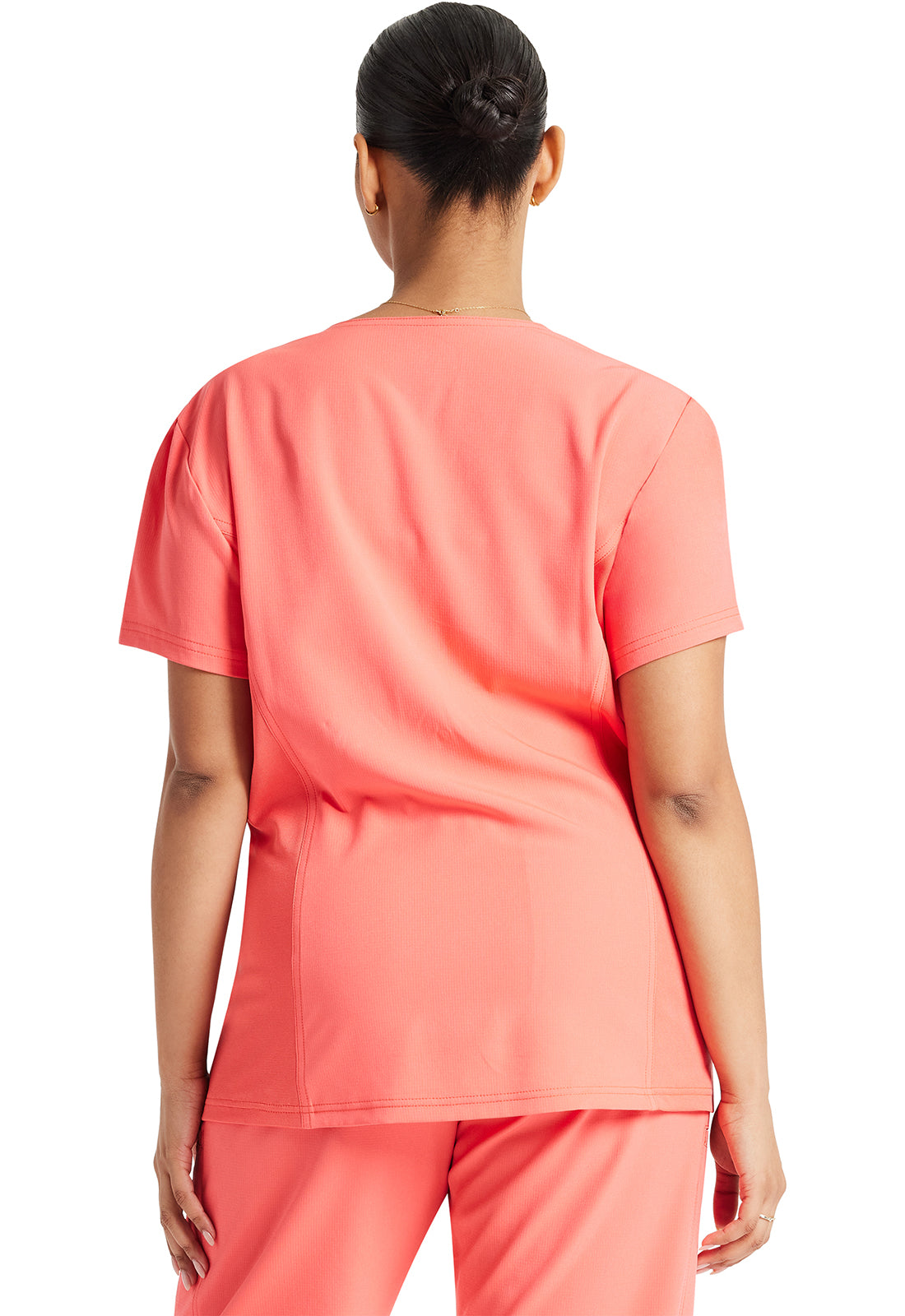 HeartSoul Break on Through HS647 V-Neck Top Go Guava Model Image Back | Heartsoul