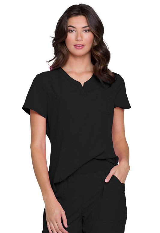 HeartSoul Break on Through HS710 Tuckable V-Neck Top Black Model Image Front | Heartsoul