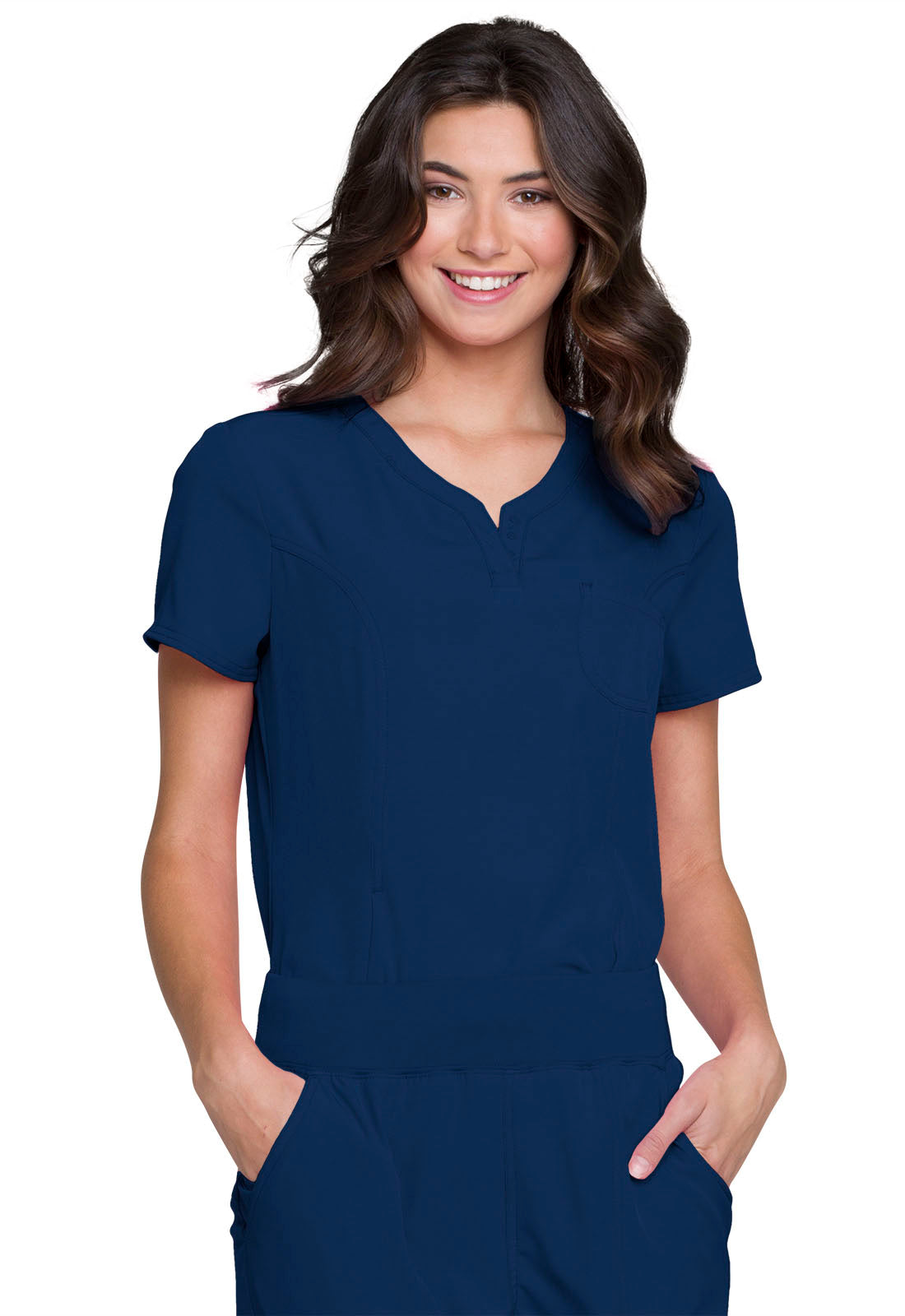 HeartSoul Break on Through HS710 Tuckable V-Neck Top Navy