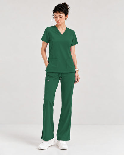 Foundry Women's 1005 Quinn 2 Pocket V-Neck Top Hunter