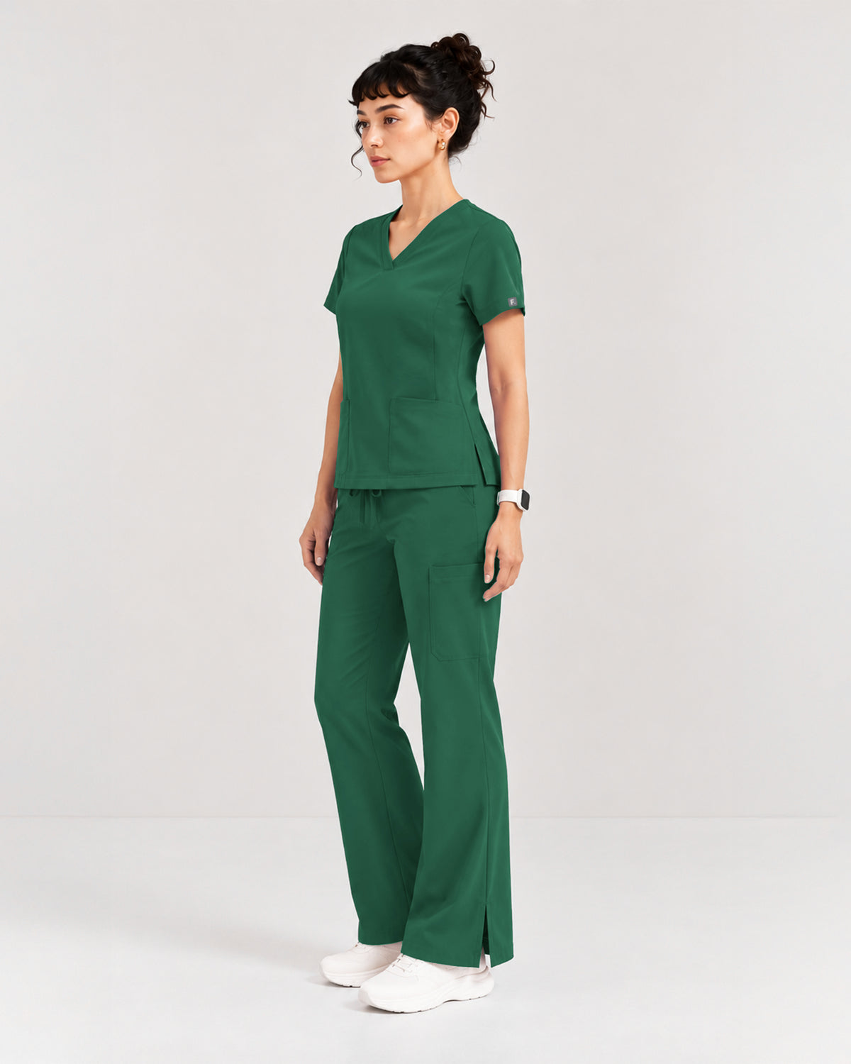 Foundry Women's 1005 Quinn 2 Pocket V-Neck Top Hunter