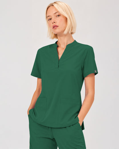 Foundry Women's 1055 Arden 2 Pocket Mandarin Top Hunter