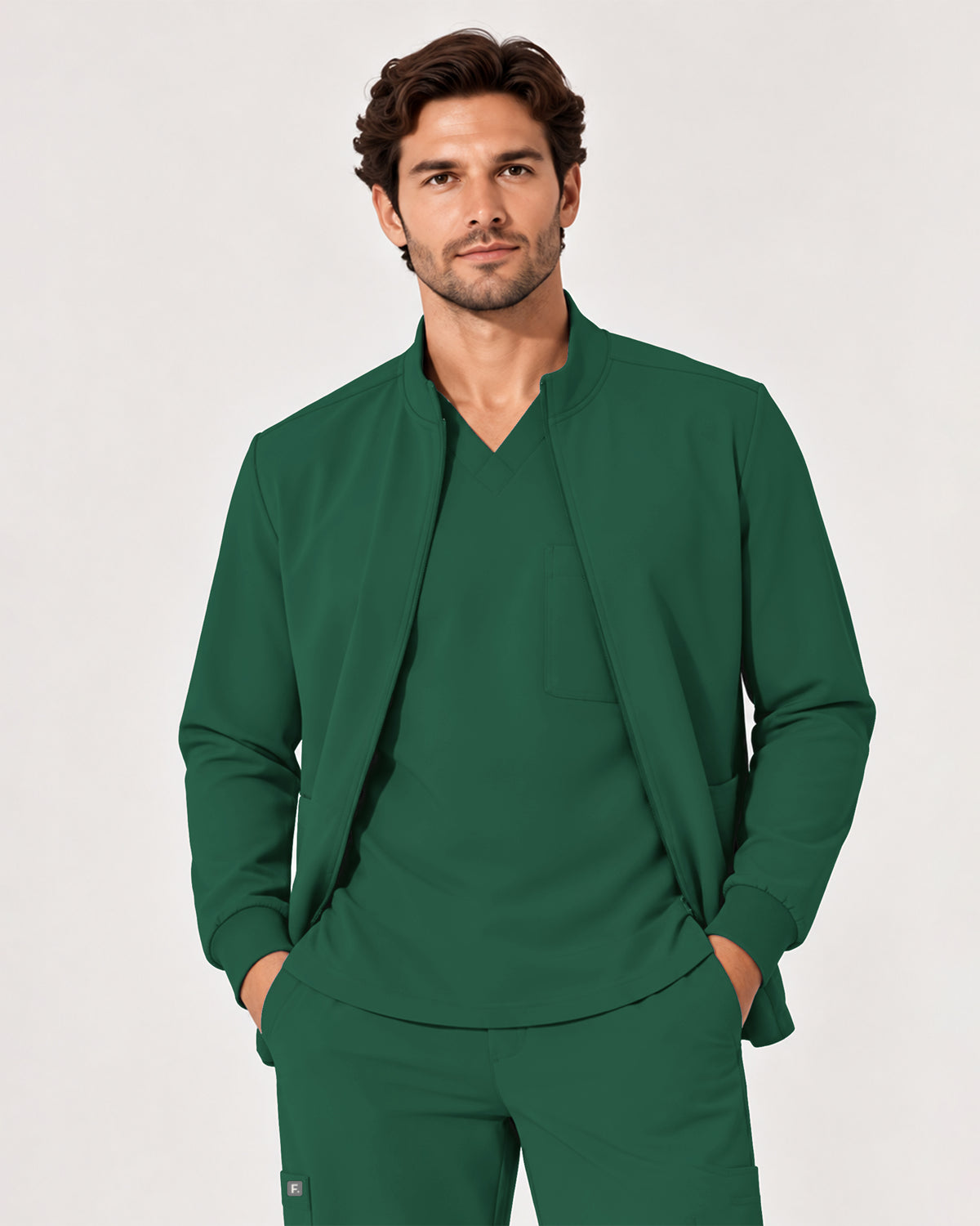 Foundry Men's 6505 Slate Men'S 2 Pocket Scrub Jacket Hunter