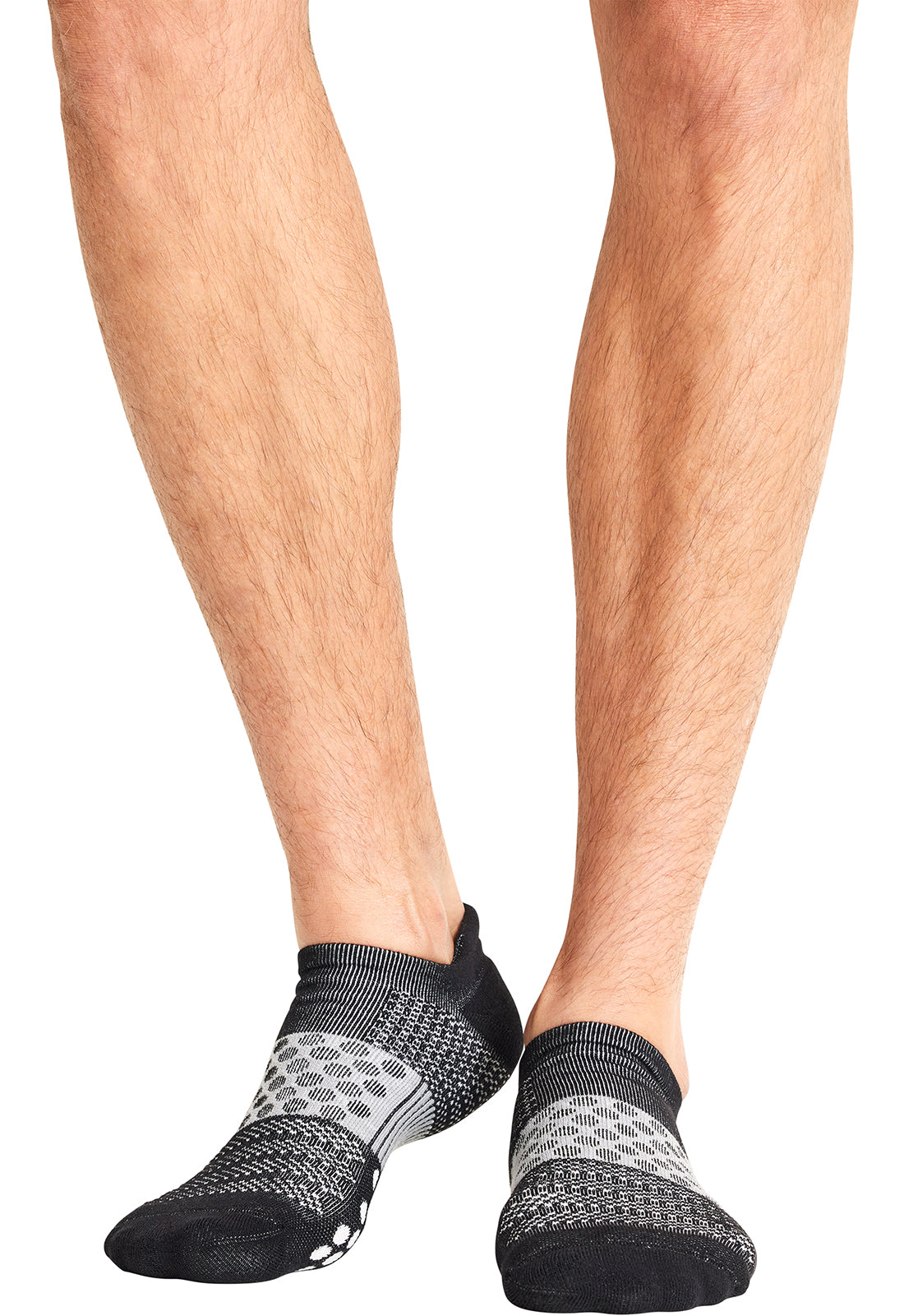 Infinity Legwear HUSTLE Athletic Ankle Socks Black/Grey/White Model Image Front | Infinity Footwear