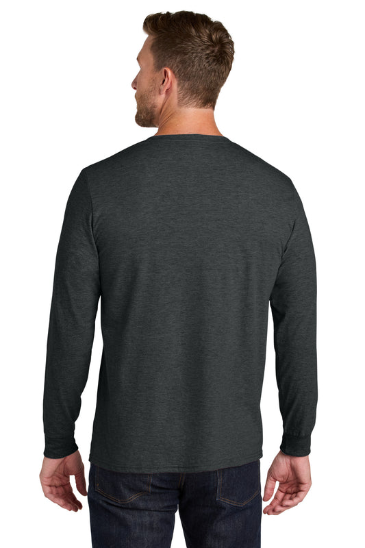 Jerzees Ultimate Unisex Ring Spun Long Sleeve T-Shirt IC46L Black Ink Heather