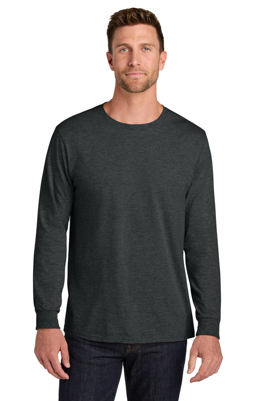 Jerzees Ultimate Unisex Ring Spun Long Sleeve T-Shirt IC46L Black Ink Heather