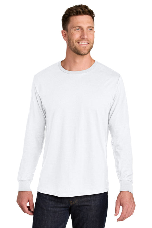 Jerzees Ultimate Unisex Ring Spun Long Sleeve T-Shirt IC46L White