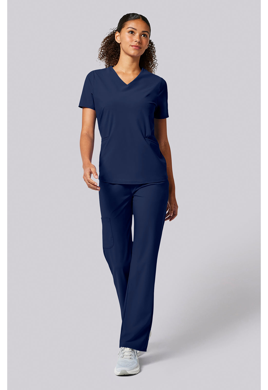 Pursuit IN00011 Women's Built in Sport Bra Scrub Top Navy