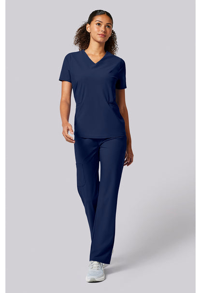 Pursuit IN00011 Women's Built in Sport Bra Scrub Top Navy