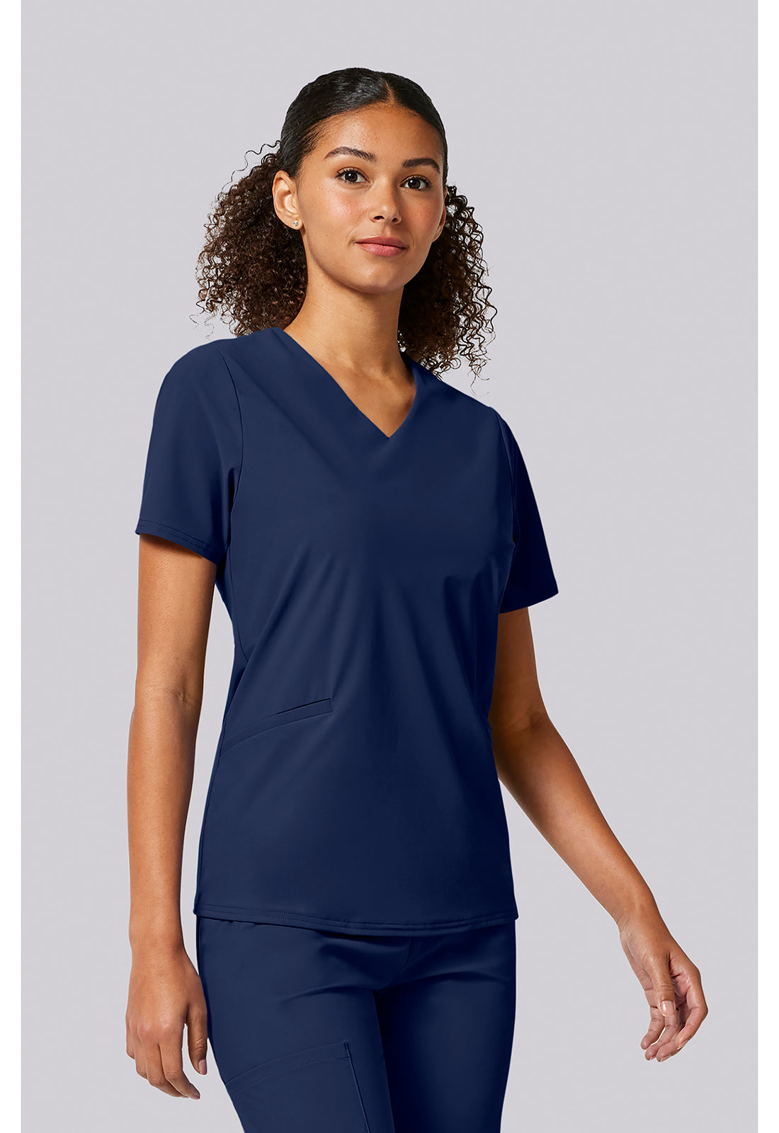Pursuit IN00011 Women's Built in Sport Bra Scrub Top Navy
