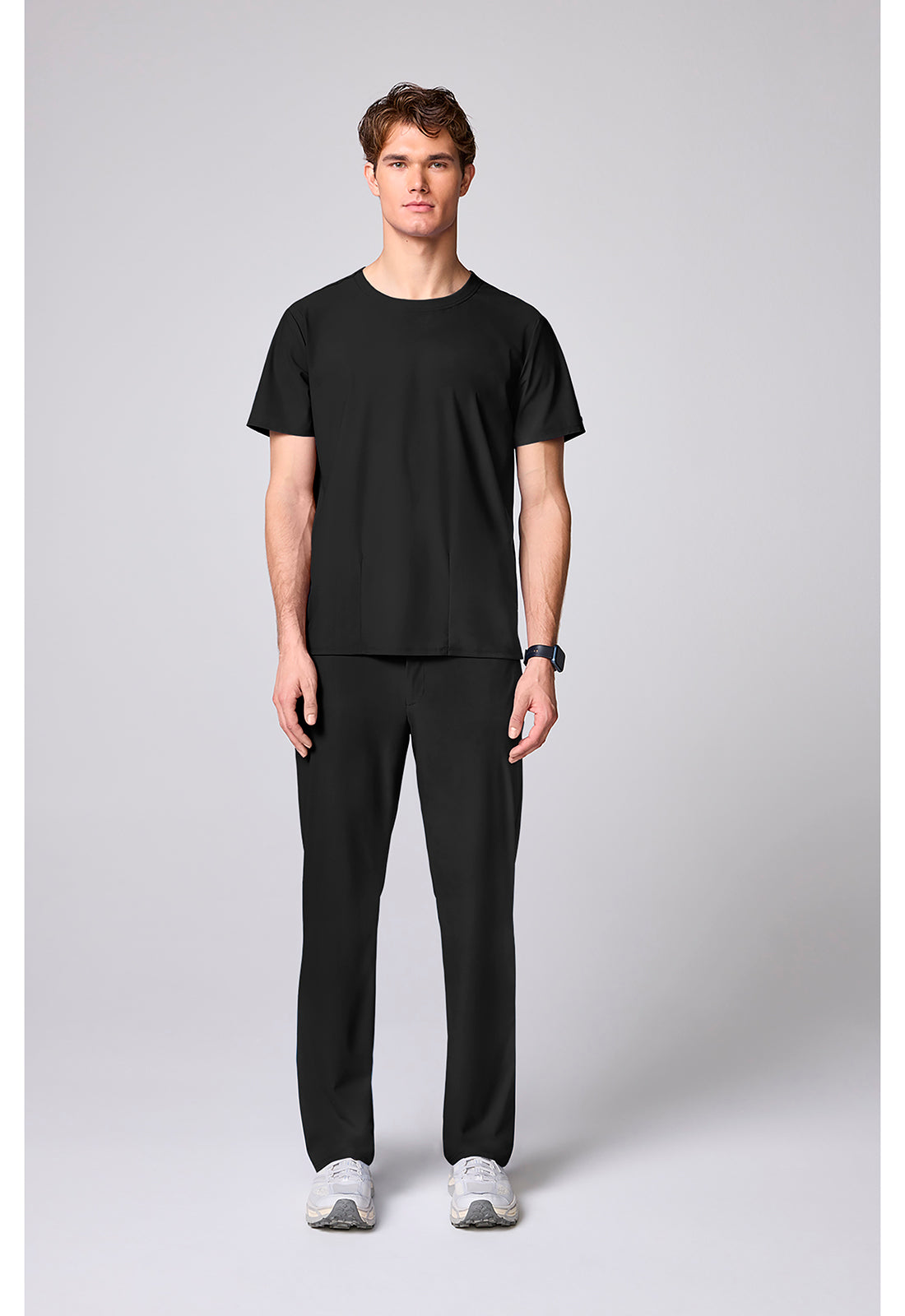 Pursuit IN00020 Men's Crew Neck Scrub Top Black
