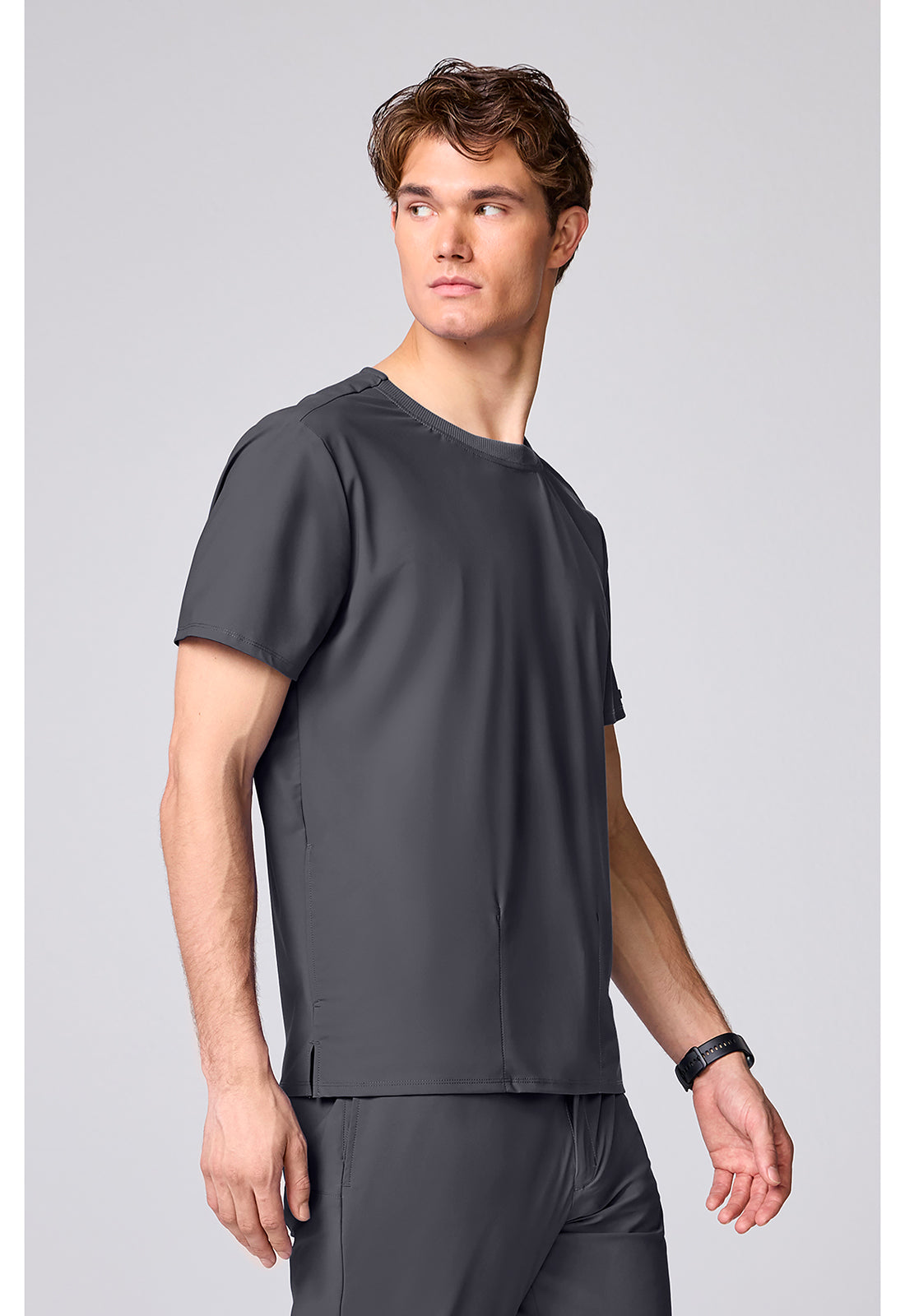 Pursuit IN00020 Men's Crew Neck Scrub Top Pewter