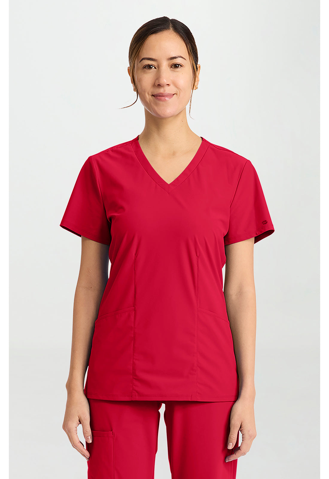 Pursuit IN00033 Women's V-Neck Scrub Top Cherry Pop