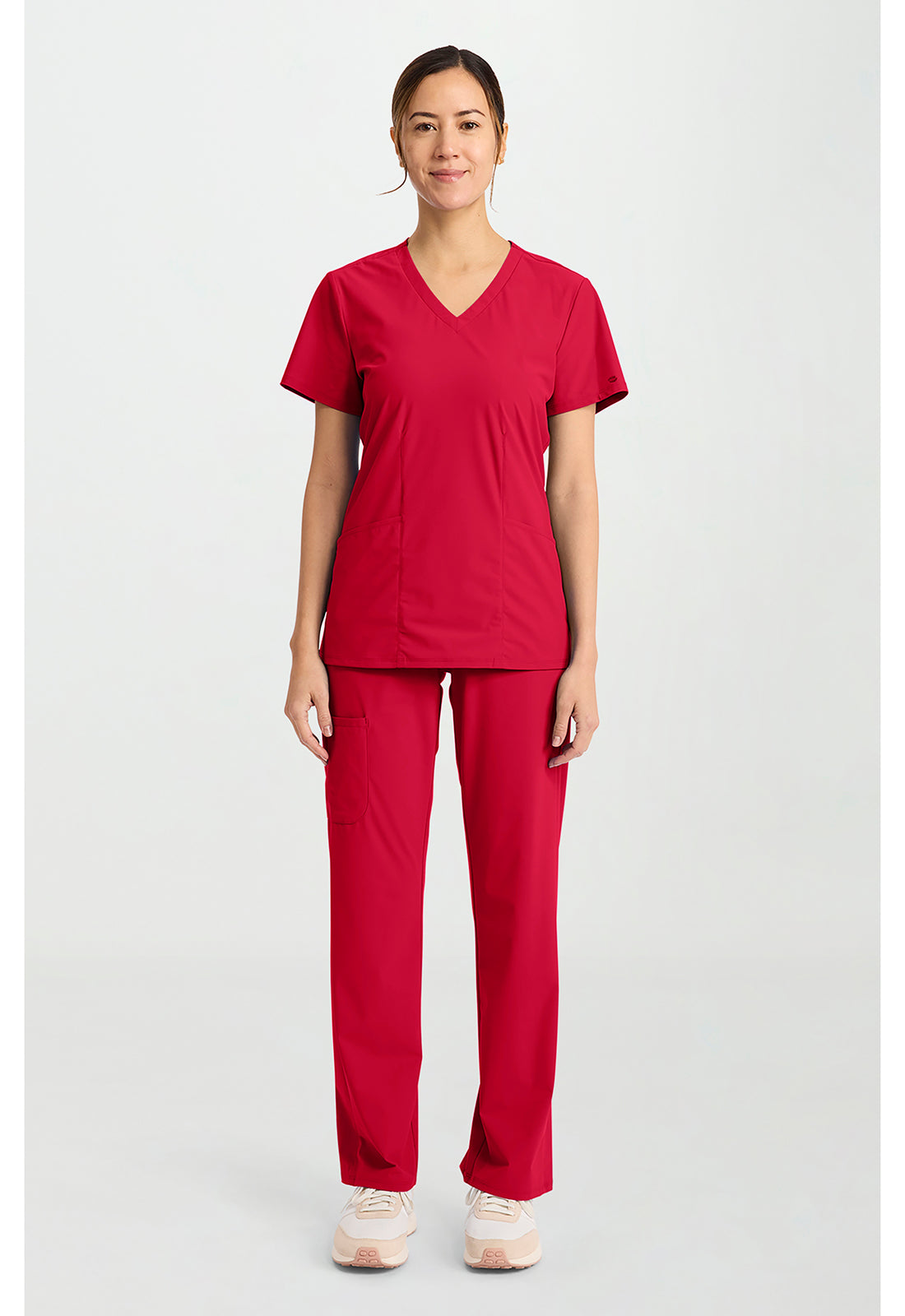 Pursuit IN00033 Women's V-Neck Scrub Top Cherry Pop