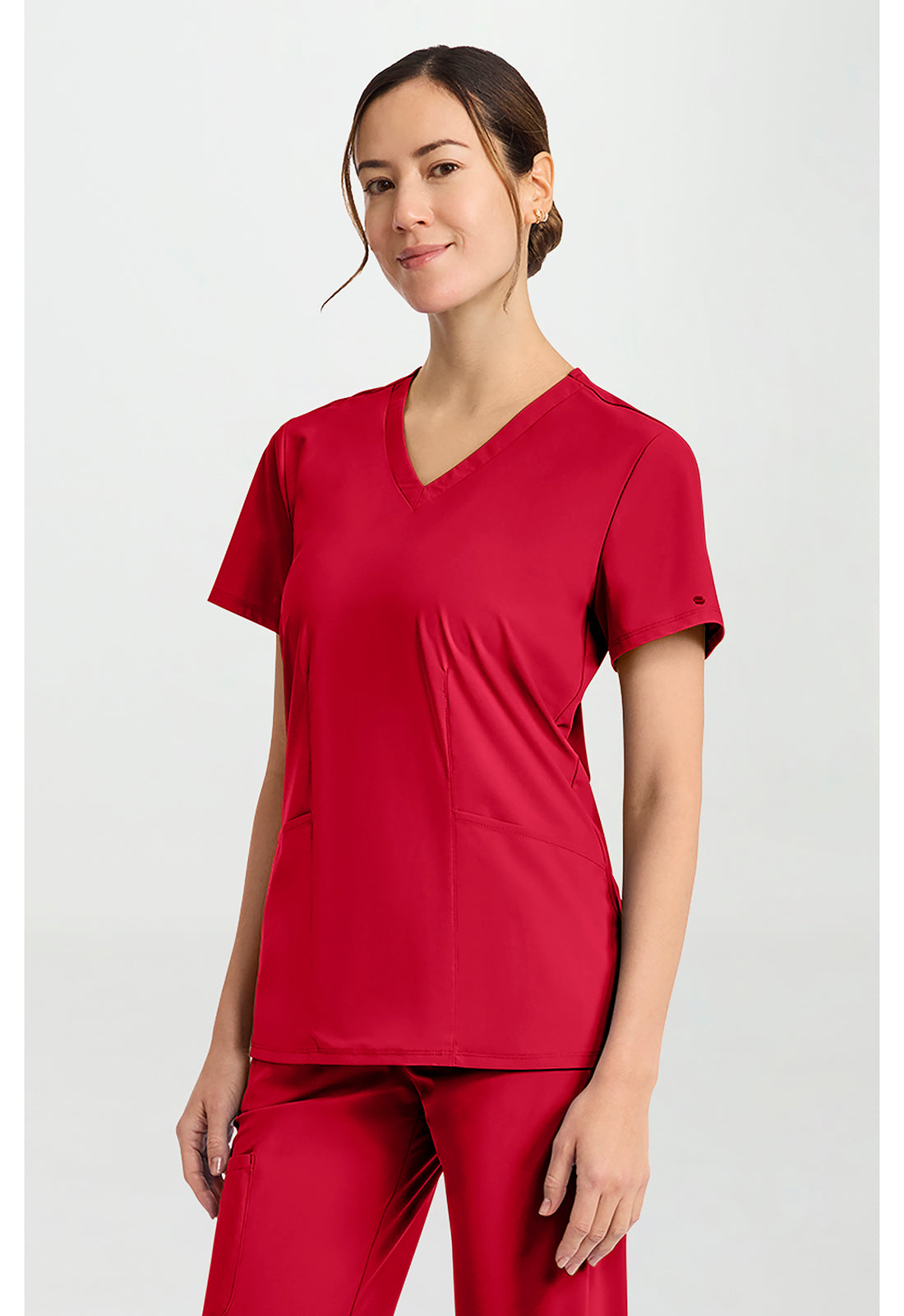 Pursuit IN00033 Women's V-Neck Scrub Top Cherry Pop
