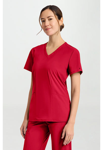 Pursuit IN00033 Women's V-Neck Scrub Top Cherry Pop