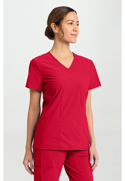 Pursuit IN00033 Women's V-Neck Scrub Top Cherry Pop