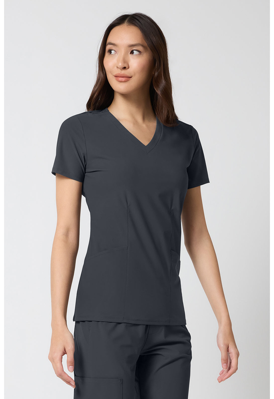 Pursuit IN00033 Women's V-Neck Top Pewter