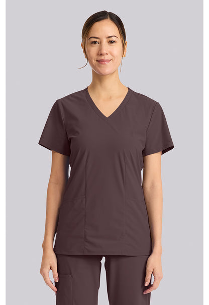 Pursuit IN00033 Women's V-Neck Scrub Top Walnut Roast