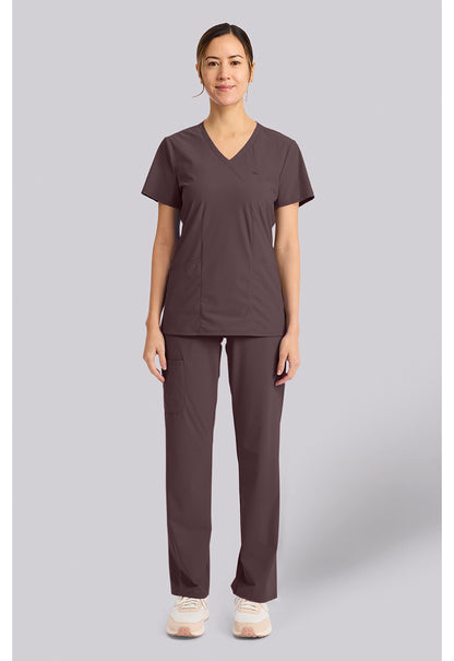 Pursuit IN00033 Women's V-Neck Scrub Top Walnut Roast