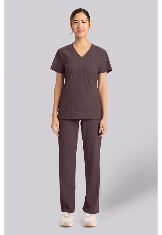 Pursuit IN00033 Women's V-Neck Scrub Top Walnut Roast