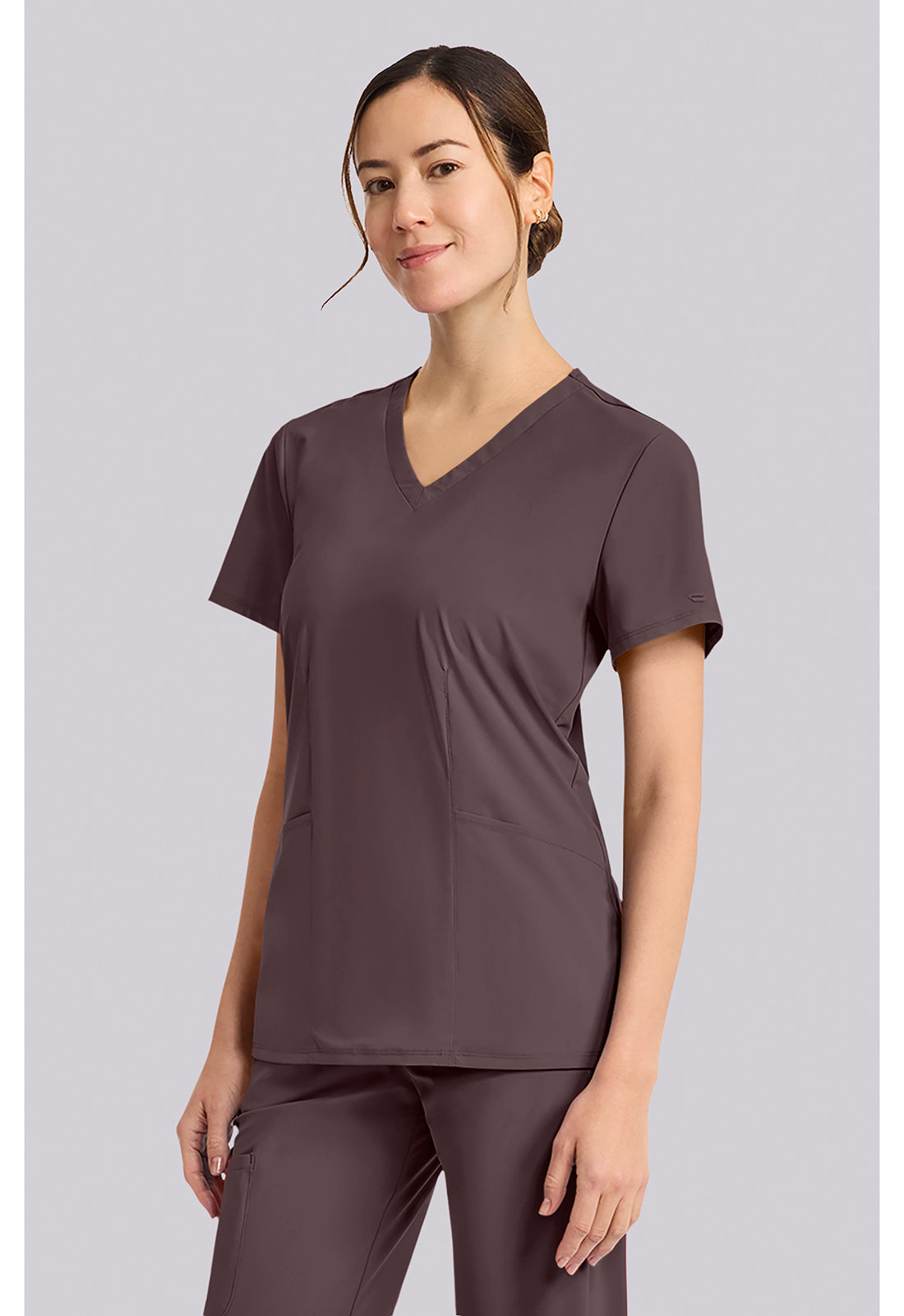 Pursuit IN00033 Women's V-Neck Scrub Top Walnut Roast