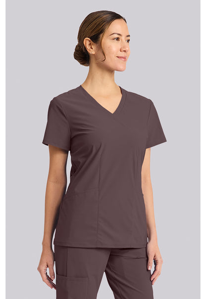 Pursuit IN00033 Women's V-Neck Scrub Top Walnut Roast