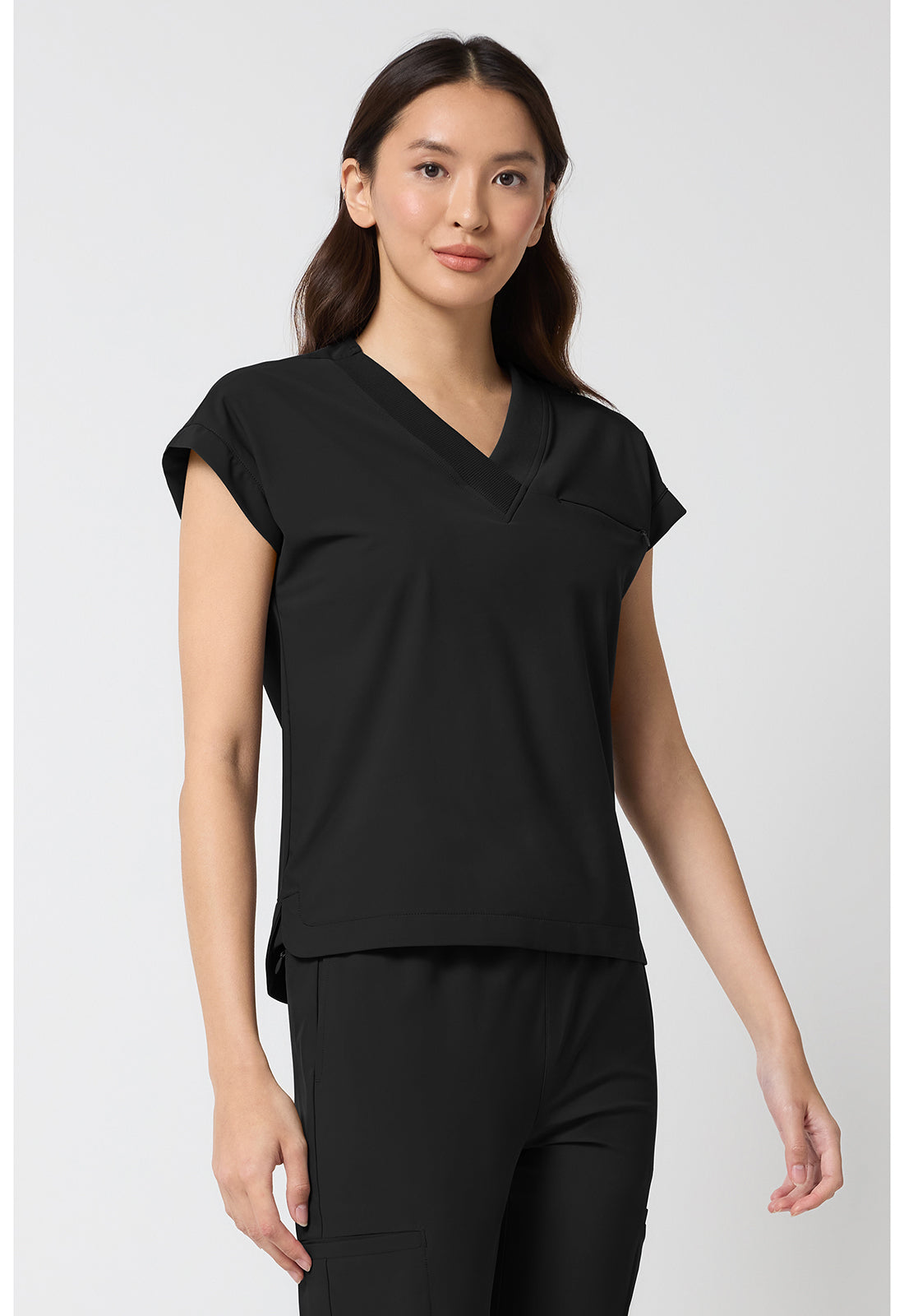Pursuit IN00034 Women's Dolman V-Neck Top Black