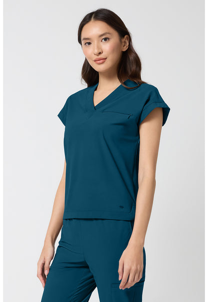 Pursuit IN00034 Women's Dolman V-Neck Top Caribbean Blue