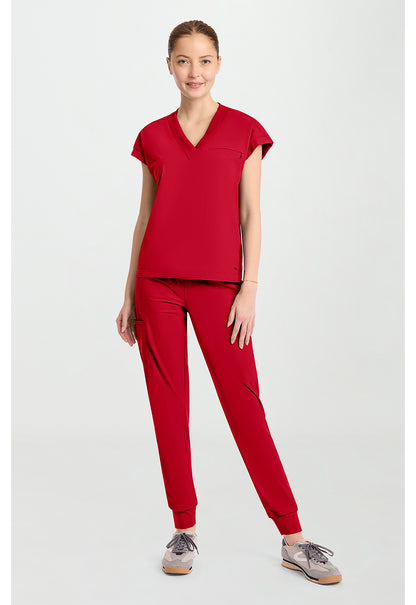 Pursuit IN00034 Women's Dolman V-Neck Scrub Top Cherry Pop