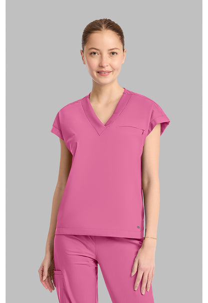 Pursuit IN00034 Women's Dolman V-Neck Scrub Top Tropical Pink