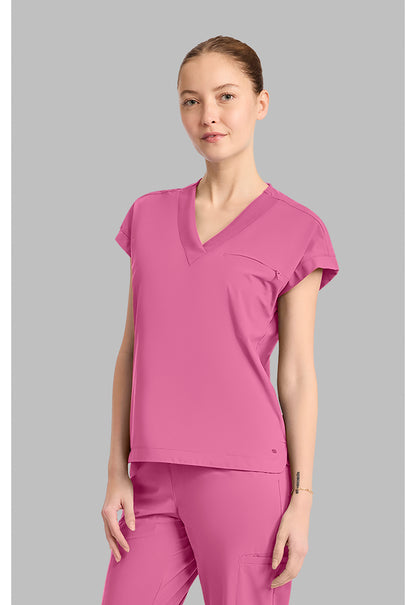 Pursuit IN00034 Women's Dolman V-Neck Scrub Top Tropical Pink