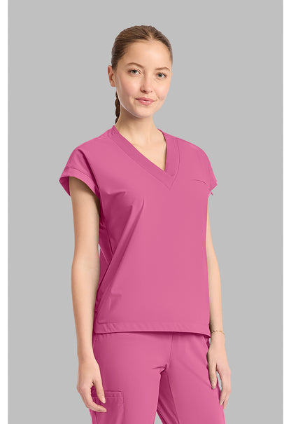 Pursuit IN00034 Women's Dolman V-Neck Scrub Top Tropical Pink