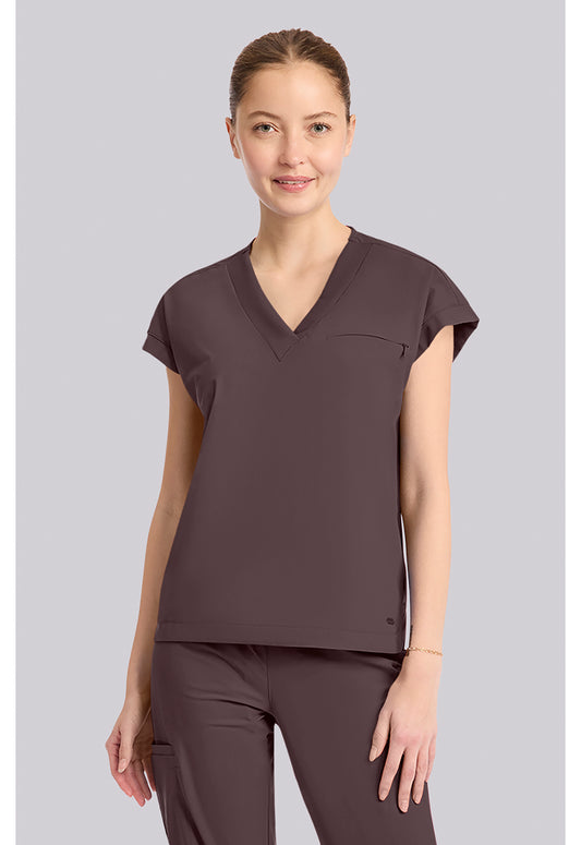 Pursuit IN00034 Women's Dolman V-Neck Scrub Top Walnut Roast