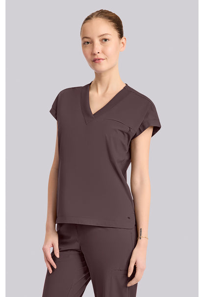 Pursuit IN00034 Women's Dolman V-Neck Scrub Top Walnut Roast
