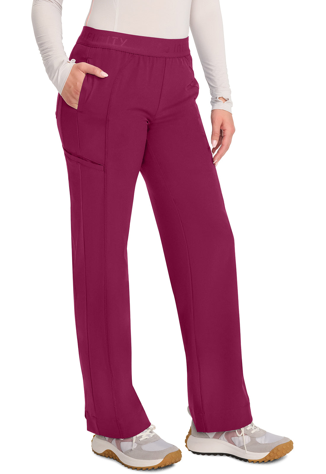GNR8 IN011A Women's Mid-Rise Wide Leg Pants image 3