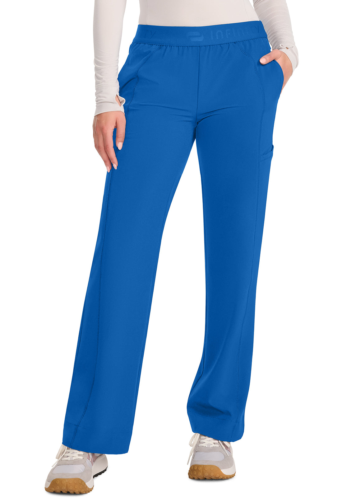 GNR8 IN011A Women's Mid-Rise Wide Leg Pants Royal Image