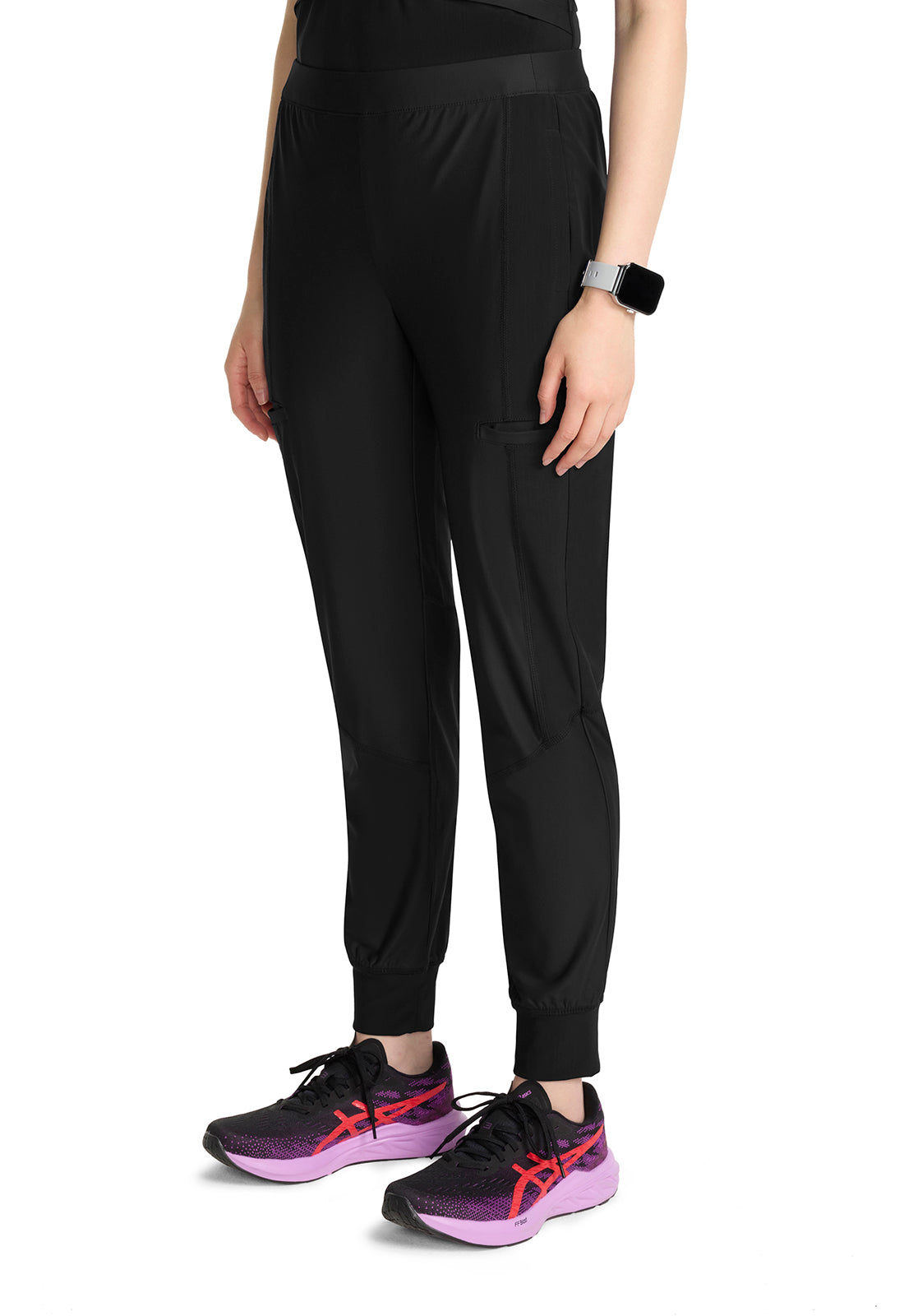 GNR8 Kinetic  IN012A Women's Knit Convertible Jogger Black Model Image Right Side | Infinity