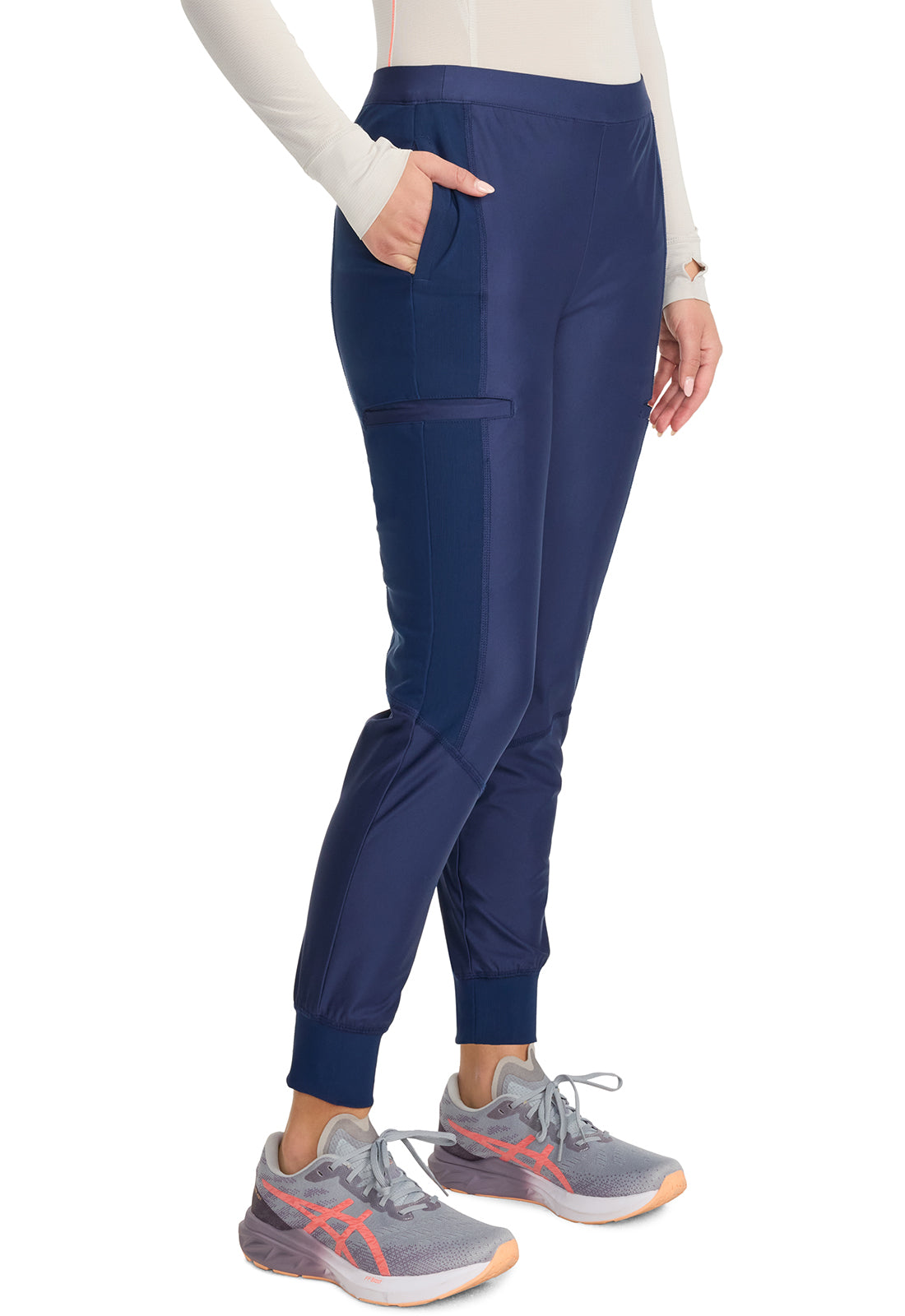 GNR8 Kinetic  IN012A Women's Knit Convertible Jogger Navy Model Image Left Side | Infinity