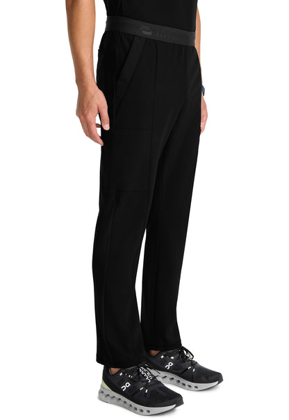 GNR8 IN013A Men's Straight Leg Pants Black Model Image Left Side | Infinity