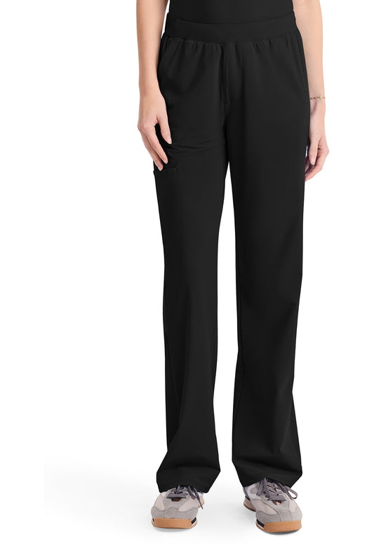 Pursuit IN023A Women's 4-Pocket Straight Leg Scrub Pants Black