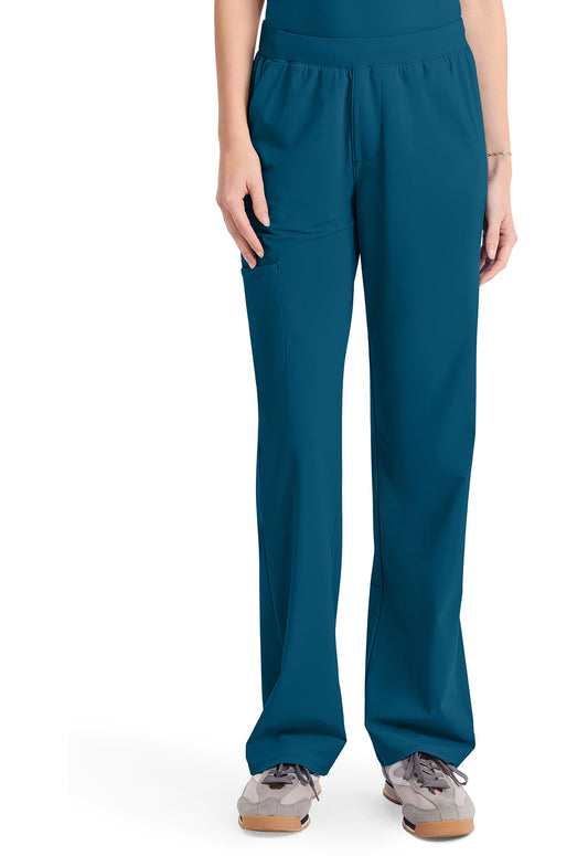 Pursuit IN023A Women's 4-Pocket Straight Leg Scrub Pants Caribbean Blue