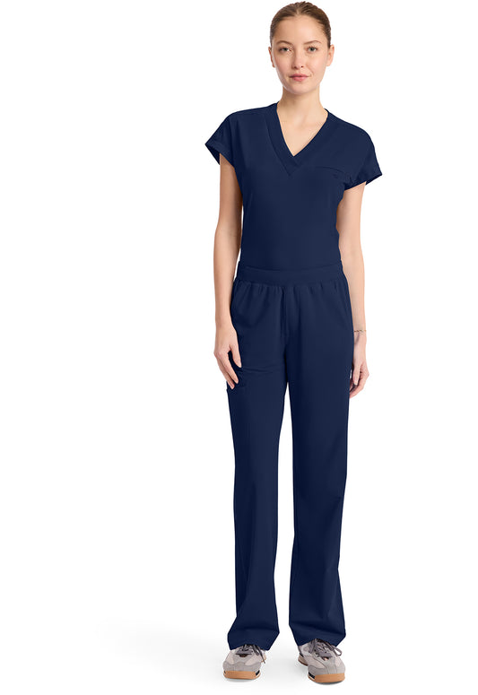 Pursuit IN023A Women's 4-Pocket Straight Leg Scrub Pants Navy