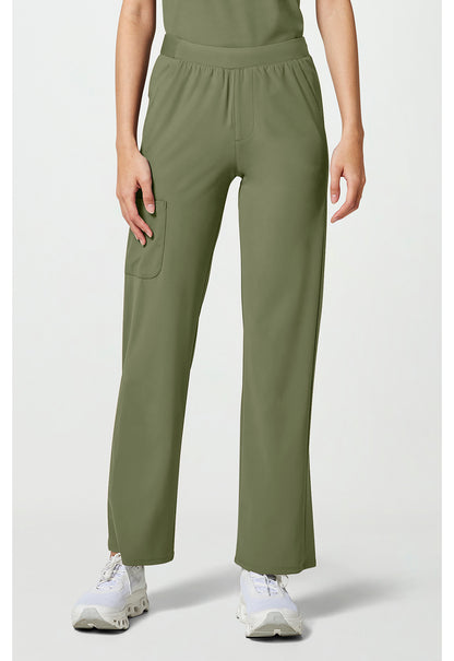 Pursuit IN023A Women's 4-Pocket Straight Leg Scrub Pants Olive