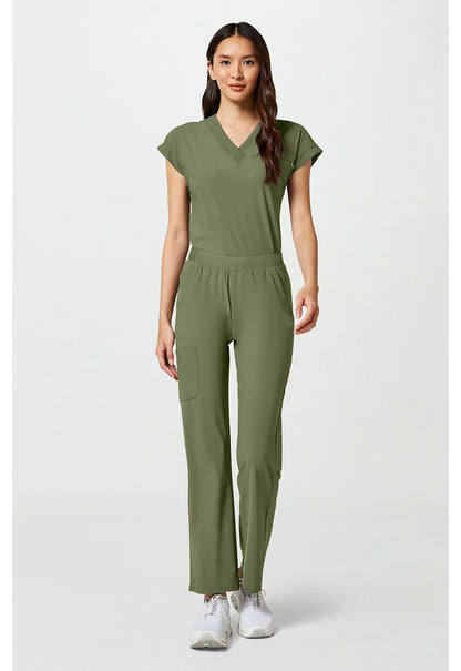 Pursuit IN023A Women's 4-Pocket Straight Leg Scrub Pants Olive
