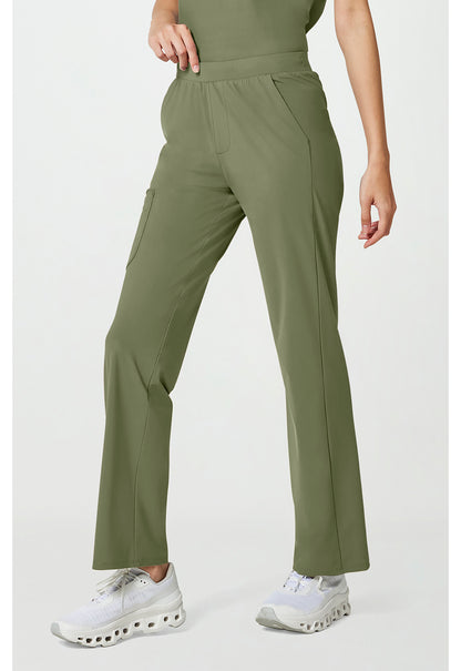 Pursuit IN023A Women's 4-Pocket Straight Leg Scrub Pants Olive