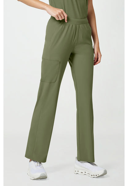 Pursuit IN023A Women's 4-Pocket Straight Leg Scrub Pants Olive