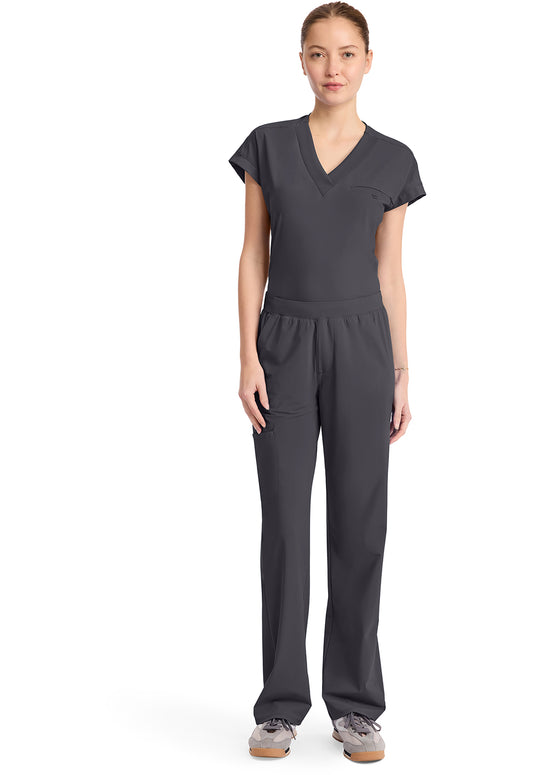 Pursuit IN023A Women's 4-Pocket Straight Leg Scrub Pants Pewter