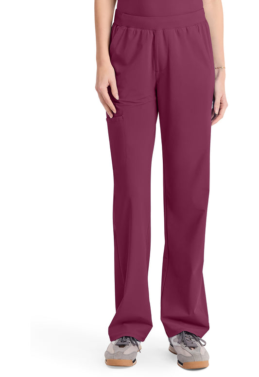 Pursuit IN023A Women's 4-Pocket Straight Leg Scrub Pants Wine